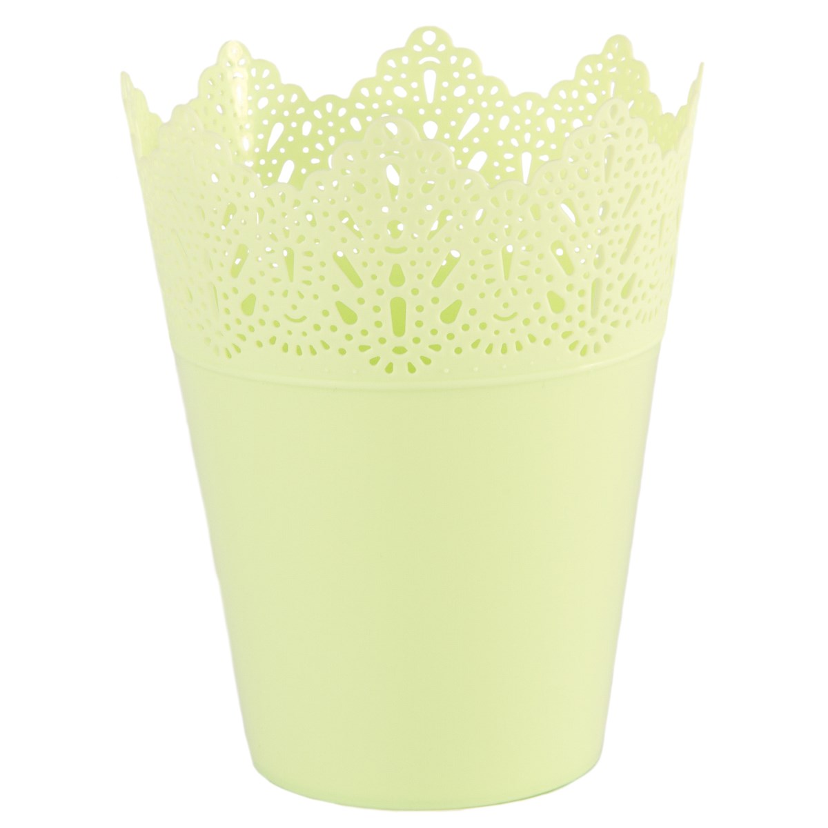 Plastový obal na kvetináč Čipka 15 cm, zelená