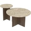 Konferenční stolek Asha Double - Travertine, ořech
