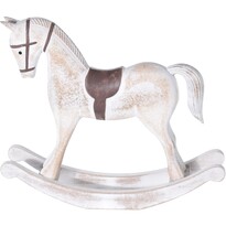 Dekoracyjny koń na biegunach Flavio biały, 37,5 cm
