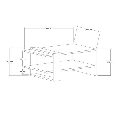 Konferenčný stolík Yonca Anthracite and Sapphire Oak
