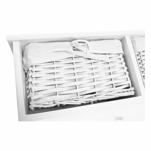 Vešiaková polica s košíkmi Rafaello, biela