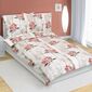 Bellatex Krepp-Bettwäsche Blume rot, beige, 140 x 200 cm, 70 x 90 cm