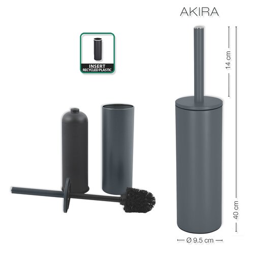 Spirella perie pentru WC Akira, gri mat