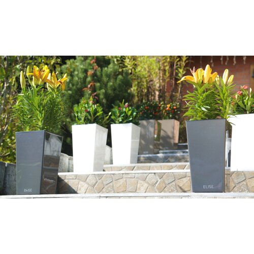 Gardenico Cvetlični lonec Elise mat siva, 20 x 36cm