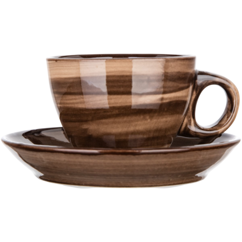 Banquet 6-delni set skodelic s podstavkom PALAS,90 ml, rjava