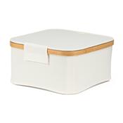 Úložný box G21 30 x 30 x 15 cm, bambusový s víkem, béžový