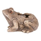 Osłonka na kwiaty Żaba, 17 x 12 x 19 cm, polyresin