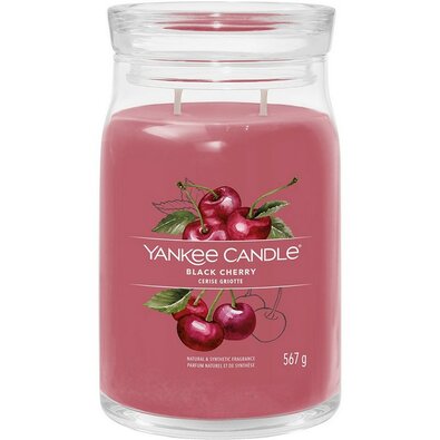 Yankee Candle Signature Black Cherry illatos gyertya nagy üvegben, 567 g