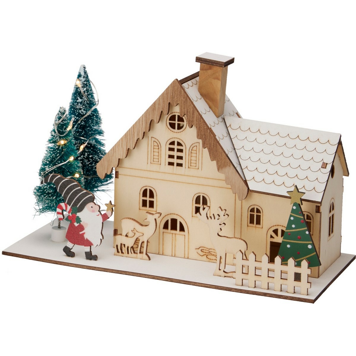 Vánoční LED dekorace Zimní domek, 20x10x12,5cm, dekor 1