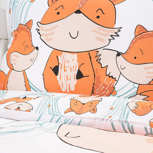 4Home Foxes gyerek pamut ágyneműhuzat kiságyba, 100 x 135 cm, 40 x 60 cm