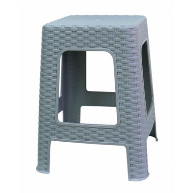 Vrtni zložljivi taburet Ratan, 45 x 35,5 x 35,5cm, siva