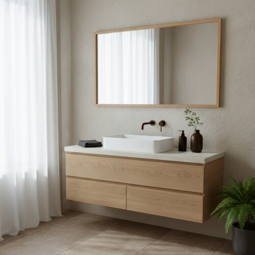 Wandspiegel B044 NAT, Bambus