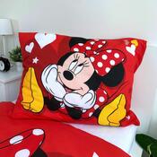 Jerry Fabrics Detské bavlnené obliečky Minnie Red heart, 140 x 200 cm, 70 x 90 cm