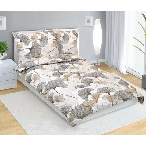 Bellatex Lenjerie de pat din bumbac Ginkgo bej,140 x 200 cm, 70 x 90 cm