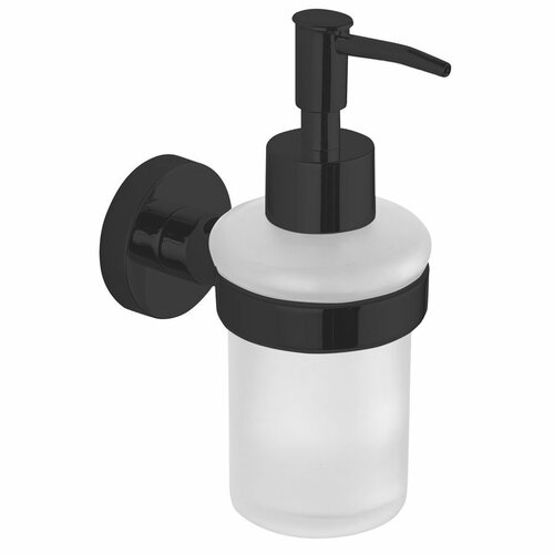 Levně AQUALINE SB219 Samba dávkovač mýdla 150 ml, mléčné sklo, černá