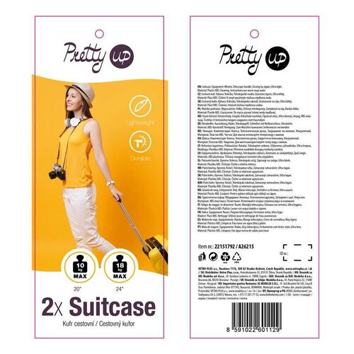 Pretty UP 2-delni set potovalnih kovčkov ABS25,antracit