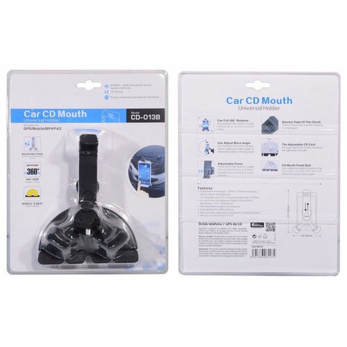 Compass Nosilec za telefon/GPS za CD, črn