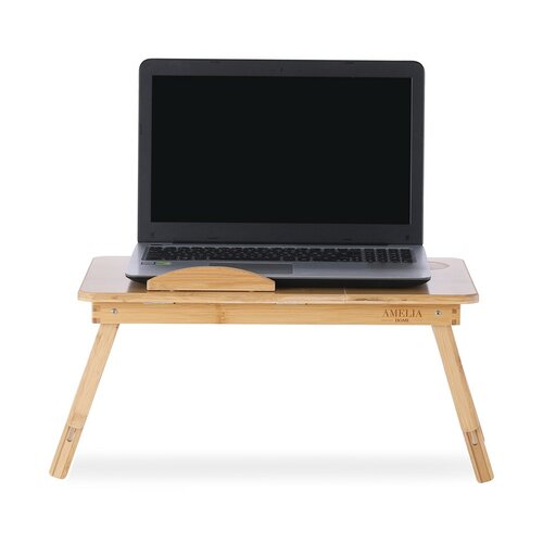 Măsuță laptop AmeliaHome Ryker, din bambus, 50 x 30 x 25 cm