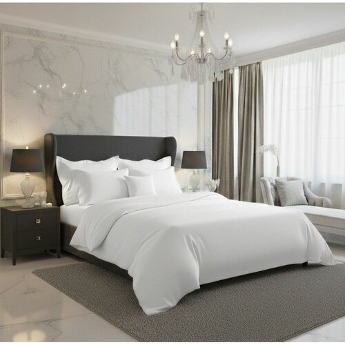 Lenjerie de pat din satin Luxury Collection, alb, 140 x 220 cm, 70 x 90 cm