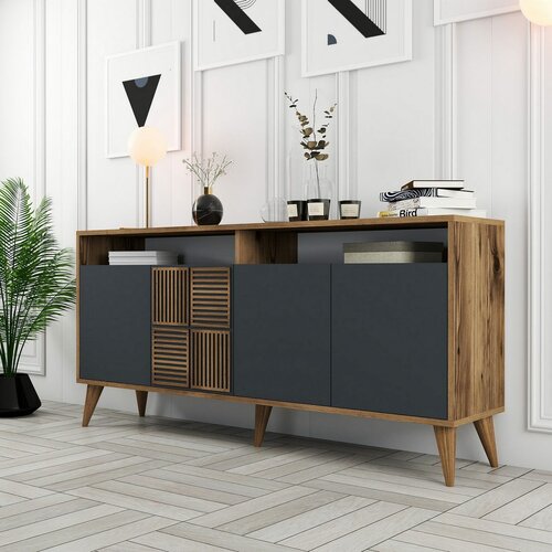 Milan Walnut and Anthracite szekrény