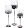 Set de sfeșnice Home&styling, 3 bucăți, sticlăgri-argintiu