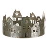 Świąteczny świecznik Domki, miedź, metal, średnica 20 cm