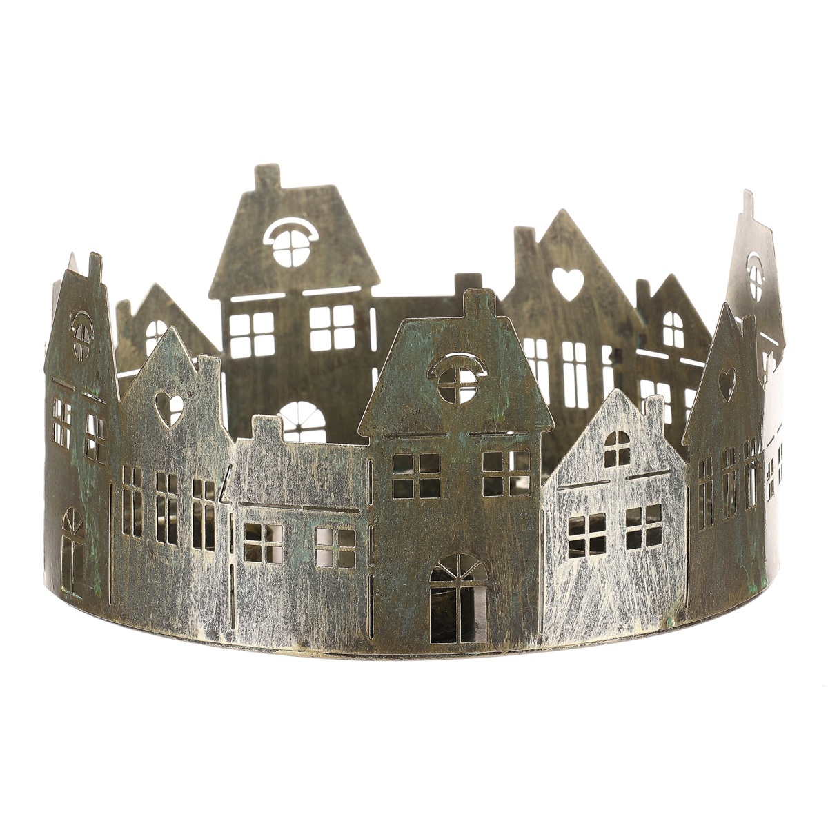 Świąteczny świecznik Domečky, miedź, metal,średnica 20 cm