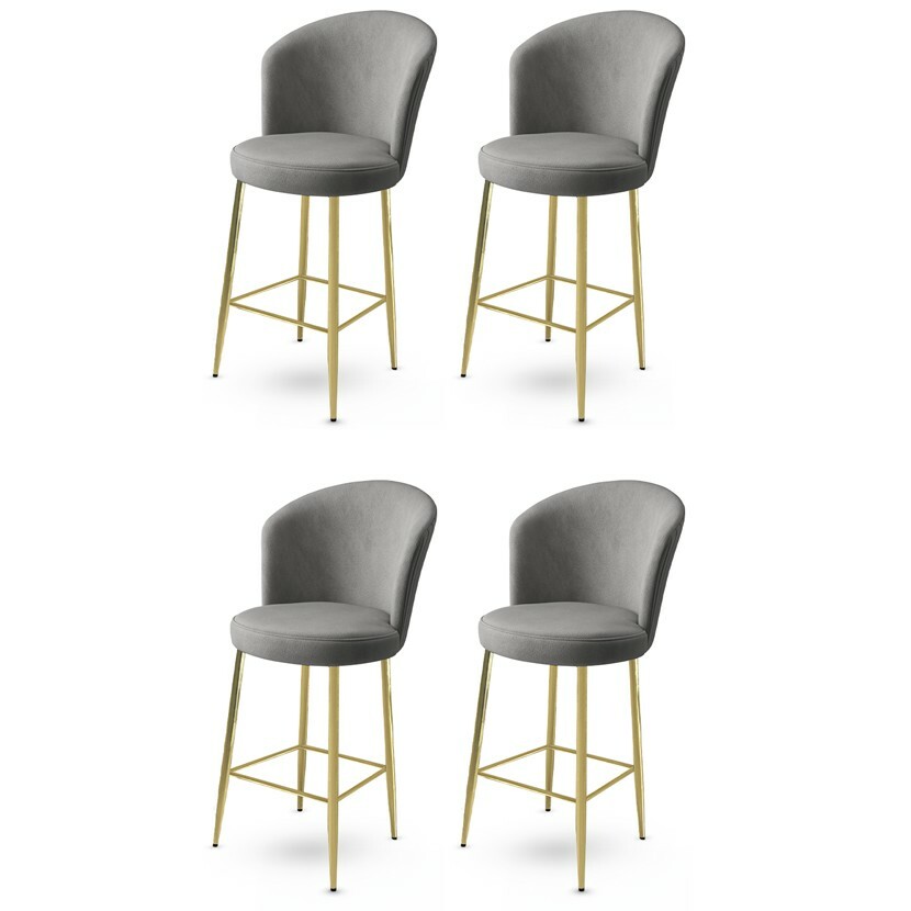 Sada barových židlí Alte Grey and Gold, 4 ks, 4 ks