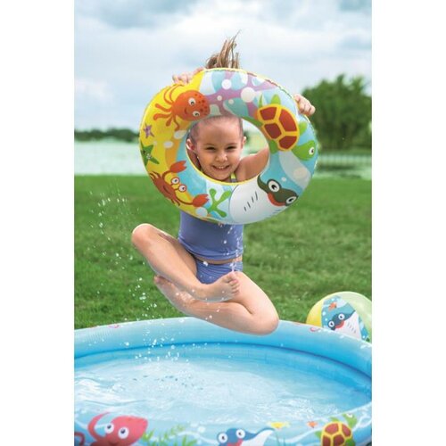 Set gonflabil Bestway - piscină, colac de înot  și minge, 3 buc.