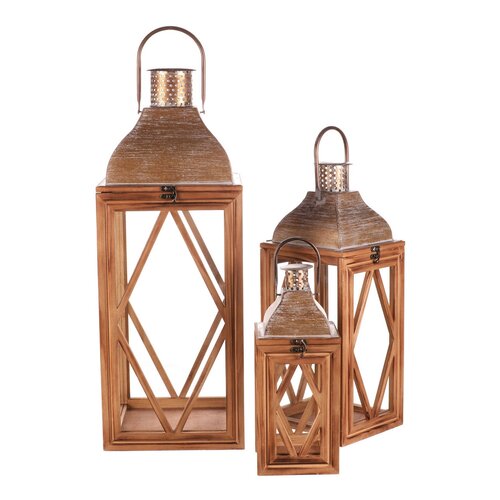 Gineta fa lámpás szett 3 db, barna