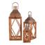 Zestaw drewnianych latarni Gineta 3 szt., brązowy