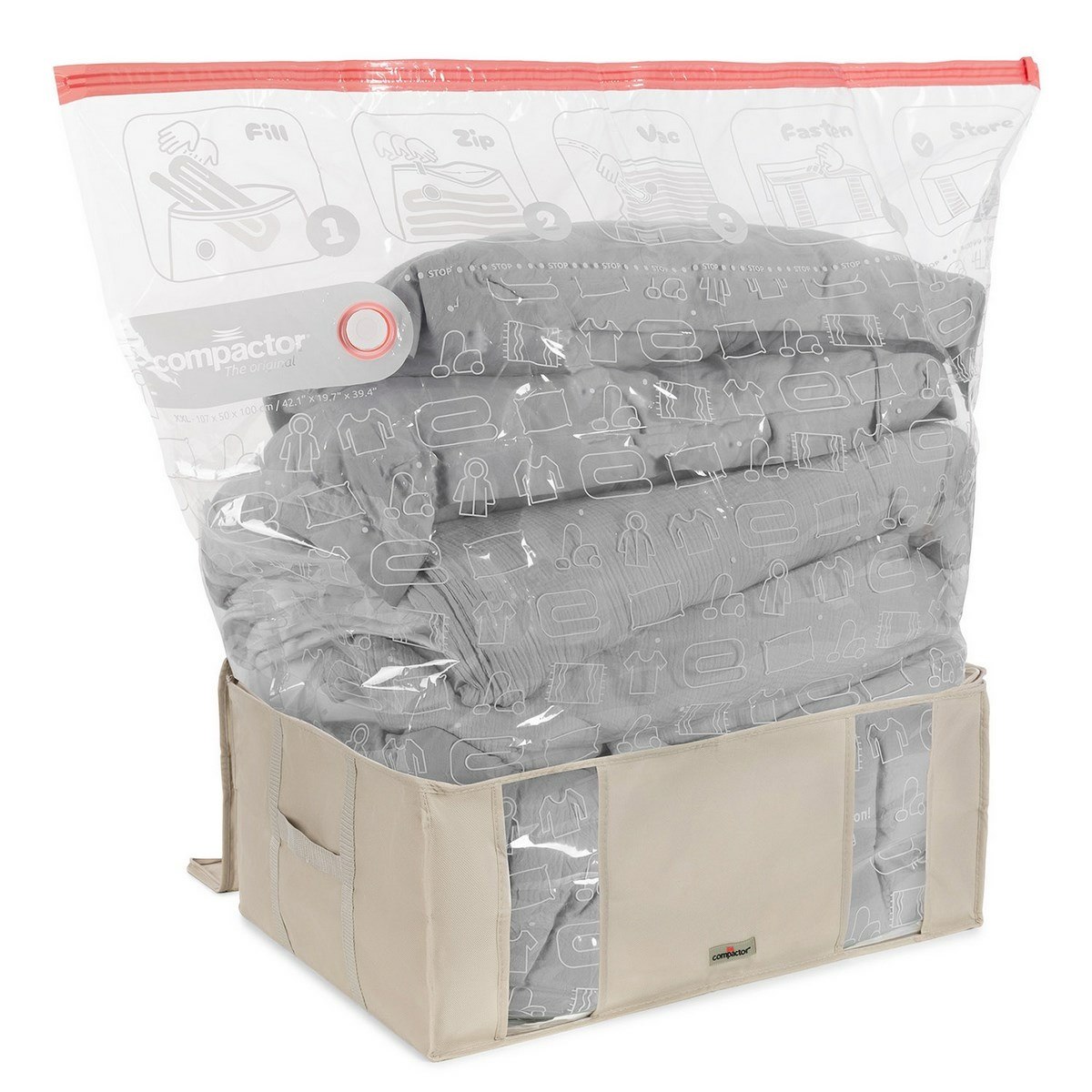 Compactor Compactor Life 2.0. vakuový úložný box s pouzdrem - XXL 210 litrů, 65 x 50 x 27 cm, XXL - thumb (5)