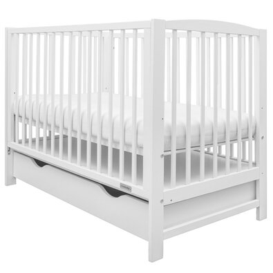 New Baby Łóżeczko dla dzieci Lilly z opuszczanym bokiem i szufladą, biały