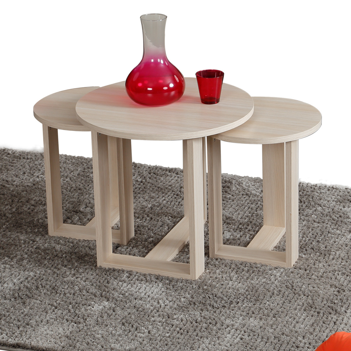 Odkládací stolek Mira Oak, 3 ks - thumb (2)