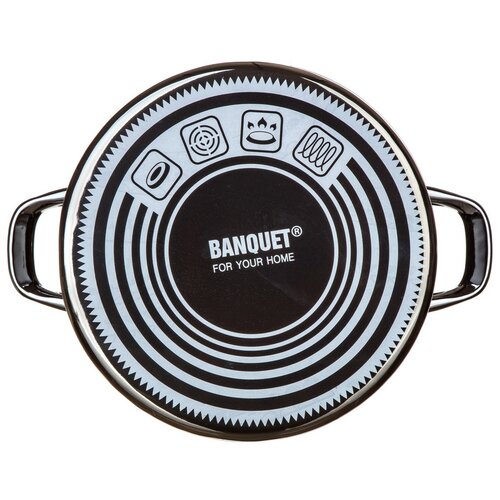 Banquet Hrniec smaltovaný METALLIC Black 26 cm, 6 l, s pokrievkou