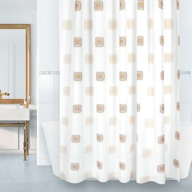 Bellatex Zasłona łazienkowa Kwadrat beżowy, 180 x 200 cm