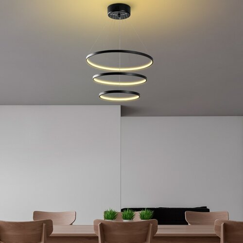 Závesný LED lustr Simit - 13697, čierna