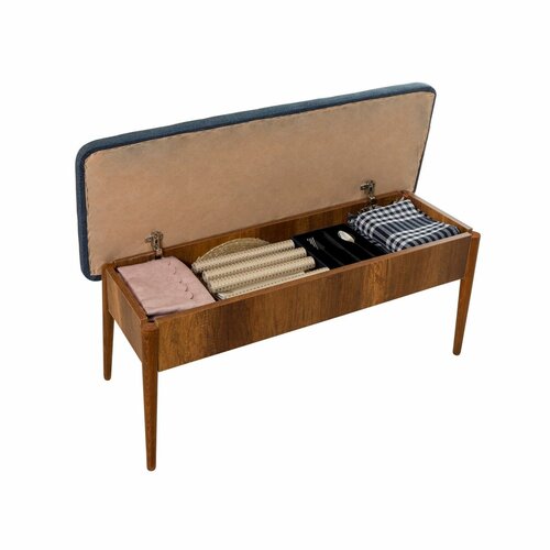 Lavice Vina Dark Blue and Walnut