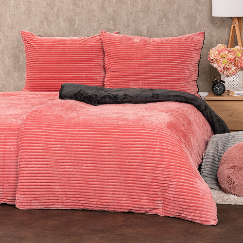 4Home Bettwäsche Mikroflanell Stripe  Rosa, 140 x 200 cm, 70 x 90 cm