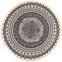 Kusový koberec Mandala šedohnědá, 82 cm