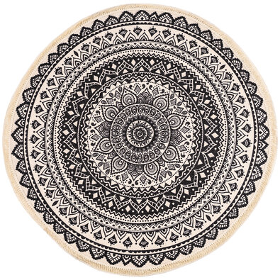 Teppich Mandala Grau-Braun, 82 cm