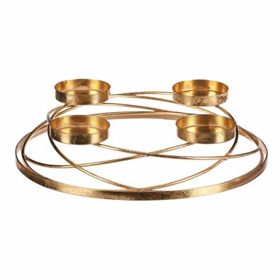Sfeșnic de Advent Kruhy, auriu, metal, diametru 35 cm