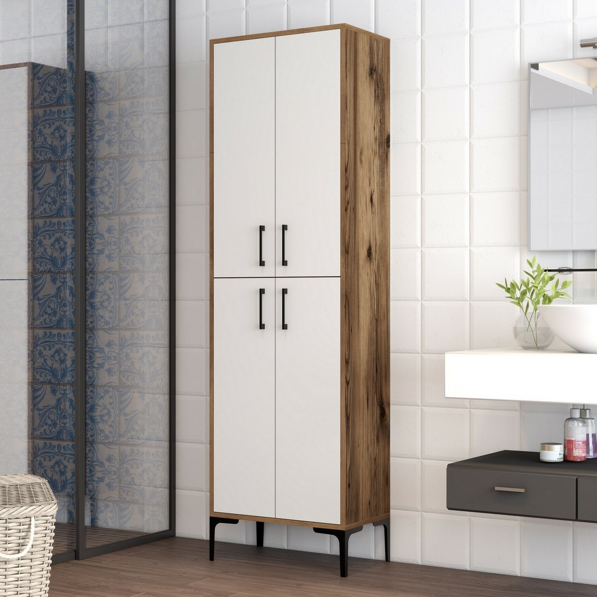 Skriňa Berlin Walnut and White