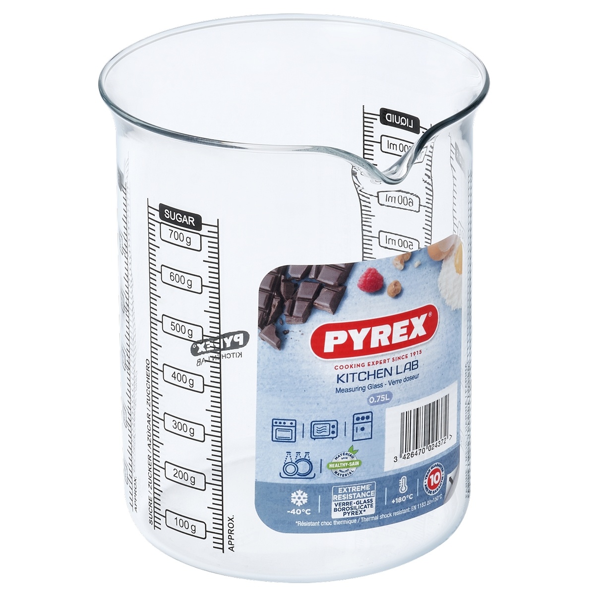 Pyrex üveg mérőpohár 0,75 l, 11 x 14 cm, 11 x 14cm