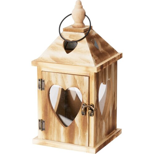 Zestaw drewnianych latarni  Serca, 2 szt.