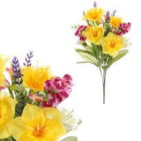 Mieszanka sztucznych kwiatów wiosennych, 25 cm
