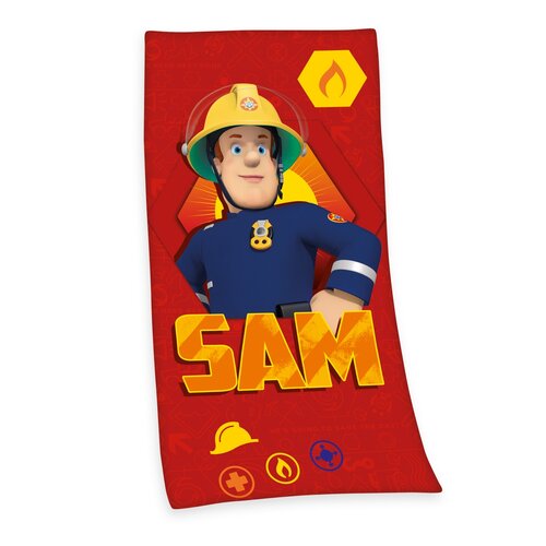 Sam, a tűzoltó törölköző, piros, 75 x 150 cm