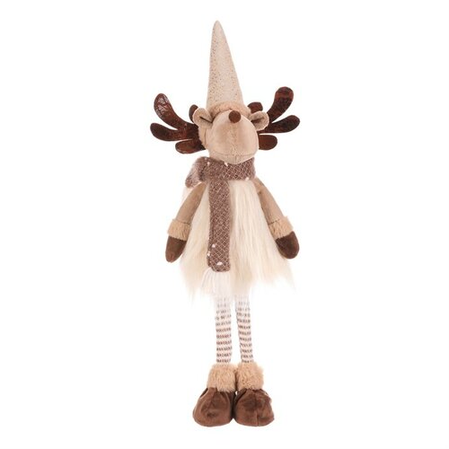 Dekoracja świąteczna Renifer stojący, wys. 51 cm, beżowy/brązowy