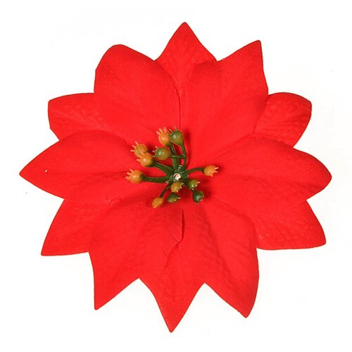 Set of 6 Christmas roses, red, 11 cm