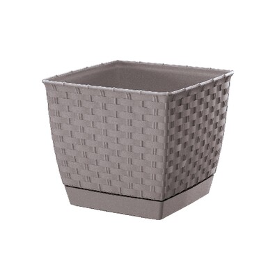 Plastični cvetlični lonec Ratolla Square, bež,19,9 x 19,9 x 15,9 cm